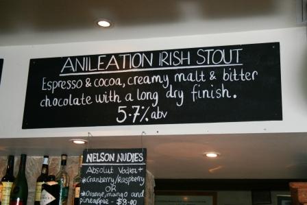 The weirdly spelt 'Anileation' Irish Stout at Sydney's Lord Nelson 