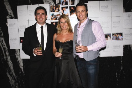 Simon, Amy and Bartender's David Spanton at the Parched March Wrap Party, 2010, Piano Room, Sydney