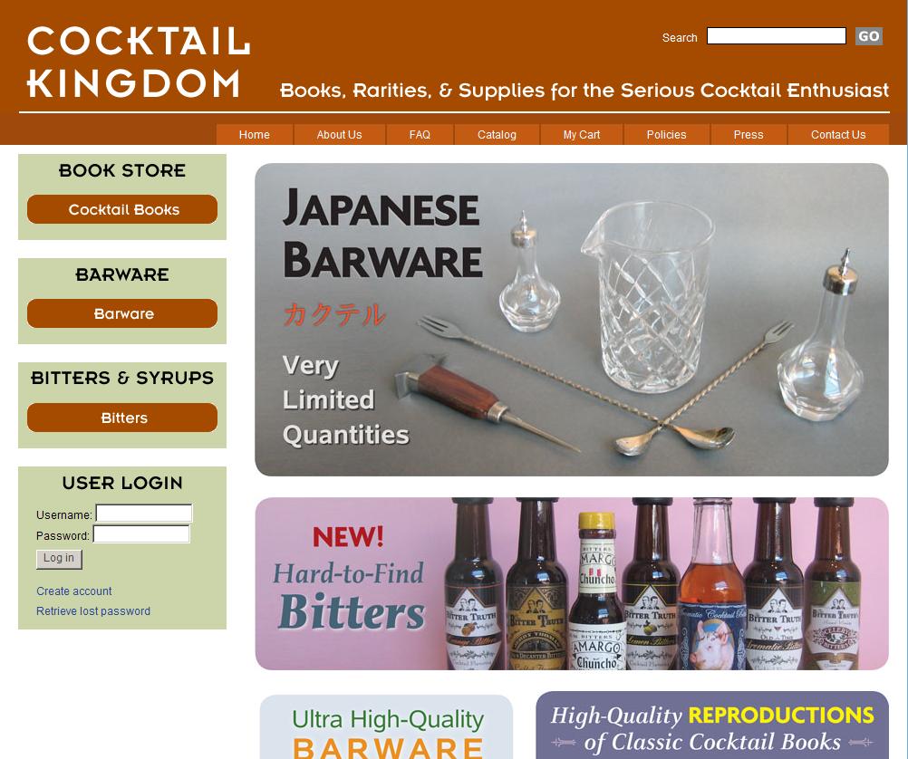 The Cocktail Kingdom's upgraded site