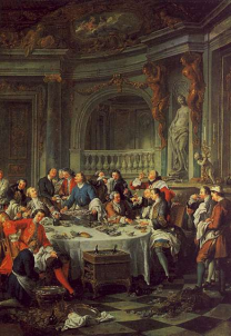 Jean François de Troy, The Oyster Lunch, 1735. The first time Champagne was seen in a painting