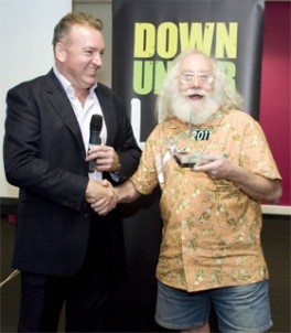 Michael Ward taking some medals at the recent Down Under Awards