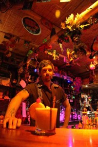 Last year's winner - Pete Long, Hula Bula Bar, Perth & his winning Tiki mug below